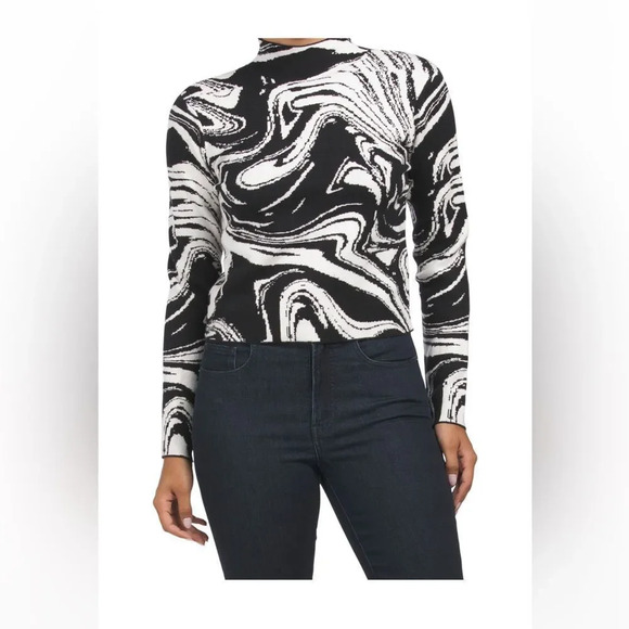 INDUSTRY lightweight mock neck marble sweater only - Picture 1 of 3